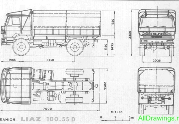 ЛИАЗ 100.55 Дакар (1985) чертежи (рисунки) грузовика
